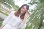 在韩国女装入了件夏季新品白色蕾丝印花连衣裙~