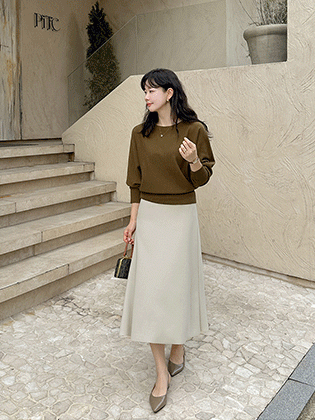 蝙蝠船领针织衫