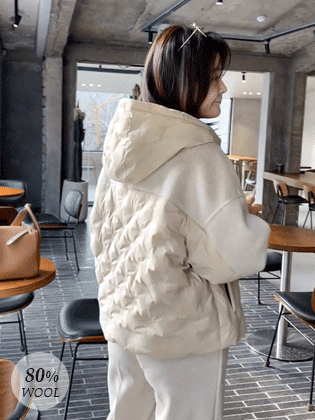 带衬垫组合手工夹克