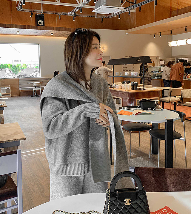 Conti 披肩针织裤三件套