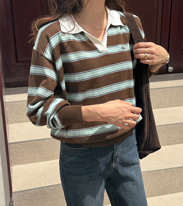 学院风条纹针织
