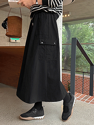 抽绳 A 字形工装裙