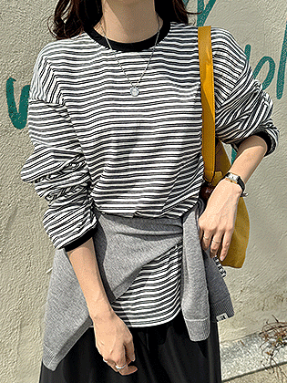 双条纹男式 T 恤