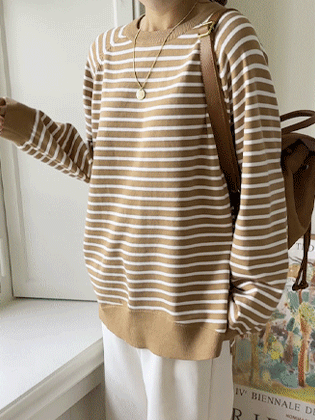 Delia 条纹针织运动衫