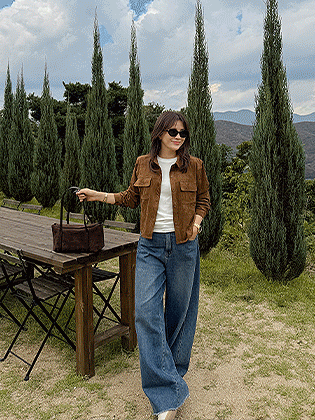 Sierra 绒面革衬衫夹克（项链套装）