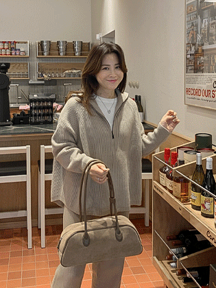 Loro 宽松针织拉链 