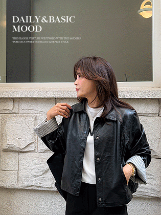 Edith 拼色皮夹克