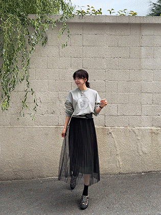 方形蕾丝雪纺裙