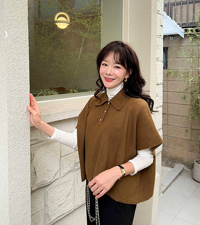 Sienna 领斗篷针织衫