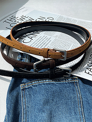 真绒面皮革腰带