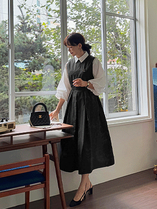 低带分层连衣裙