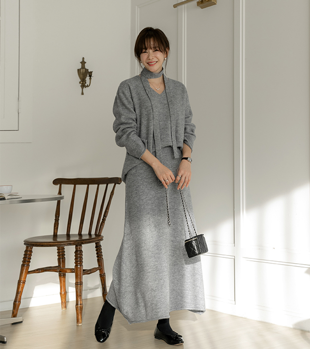 海伦针织裙套装