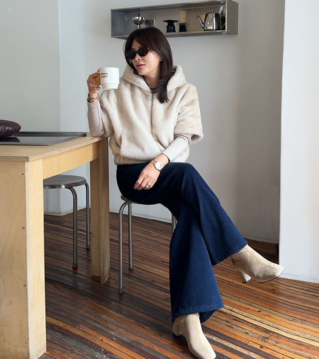 Maison 半袖毛领套头衫