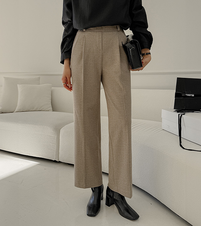 驼鹿绒人字纹休闲裤