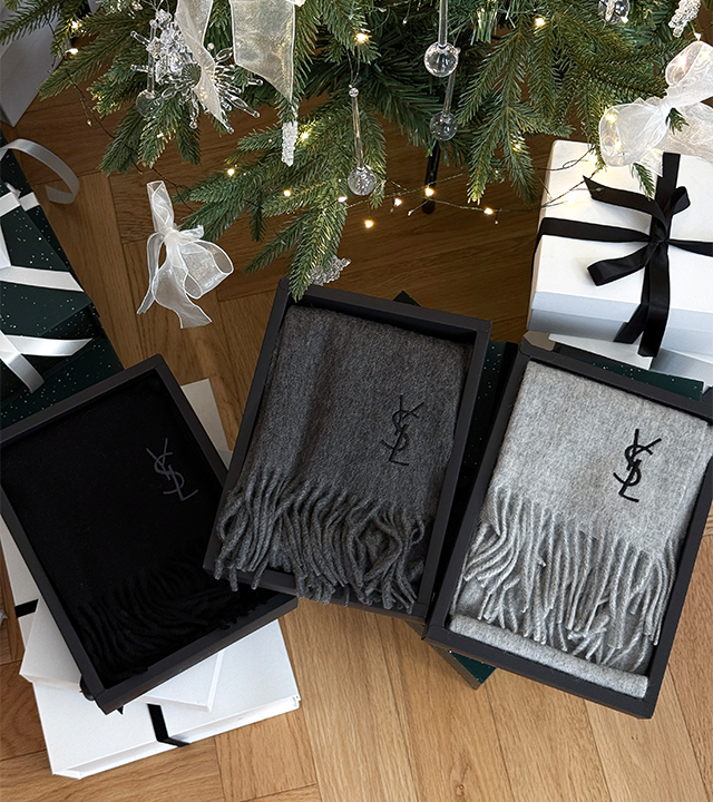 圣罗兰羊绒混纺围巾