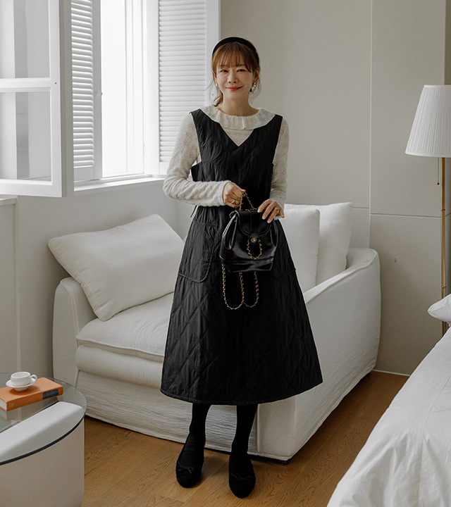 Miel 绗缝细绳连体衣