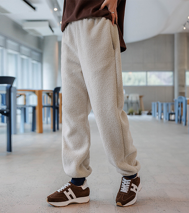 蓬松圈圈纱运动裤