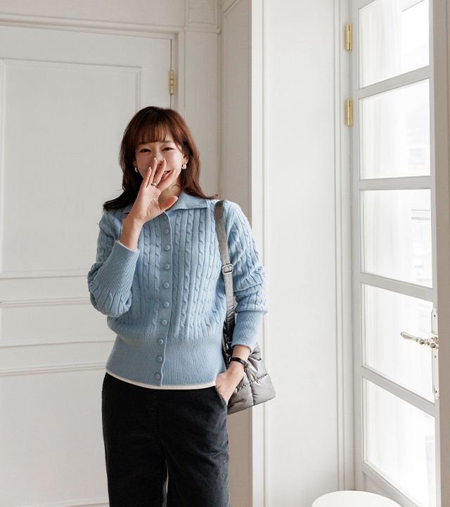 实验室电缆高领开衫