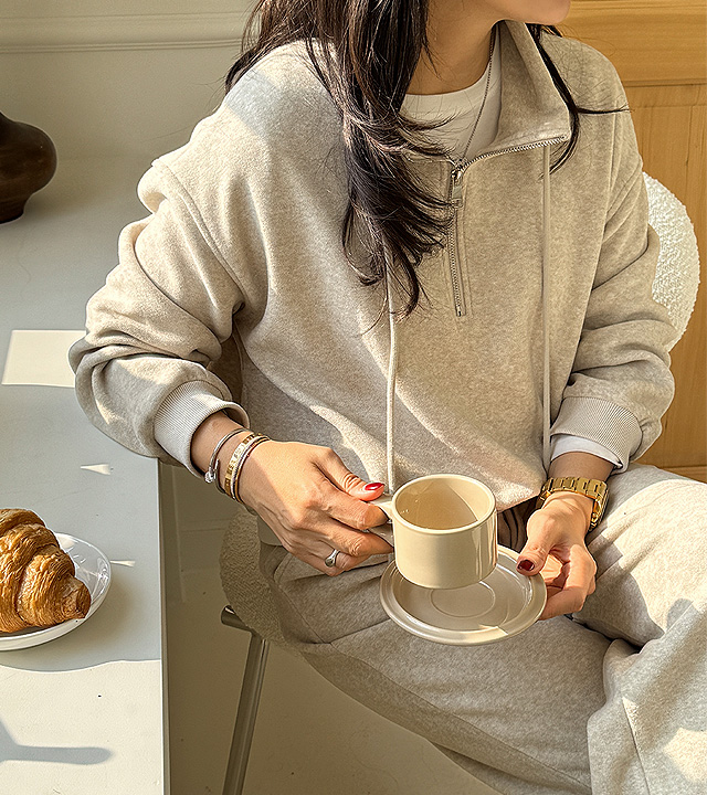 Lovetti 半拉链毛圈布套装