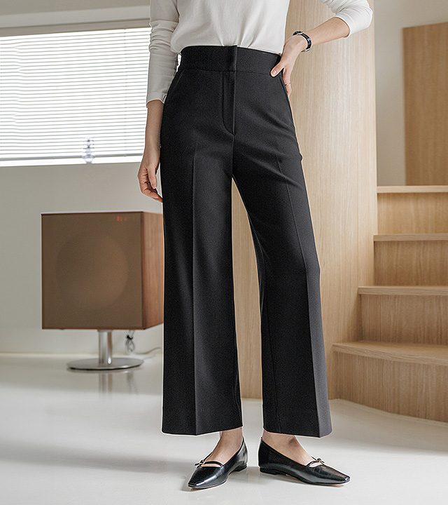 【MADE】斜纹布阔腿裤 