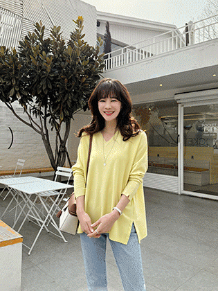 Celon羊绒V领针织衫