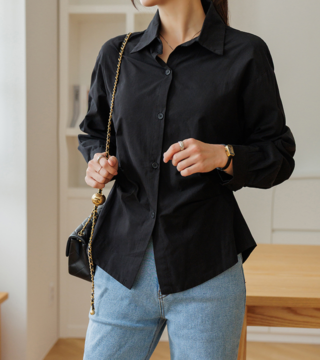 收腰褶裥衬衫
