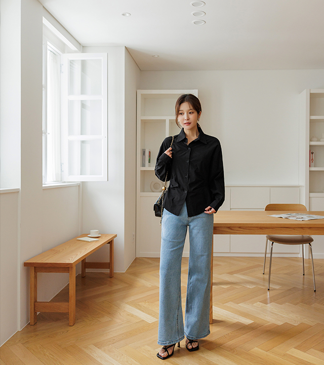 NARS 双扣阔腿牛仔裤