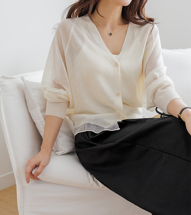 雪莉透视薄纱开衫