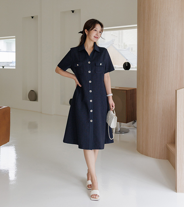 薇薇安短袖粗花呢连衣裙