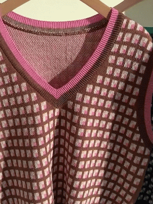 法式Mac V领针织背心