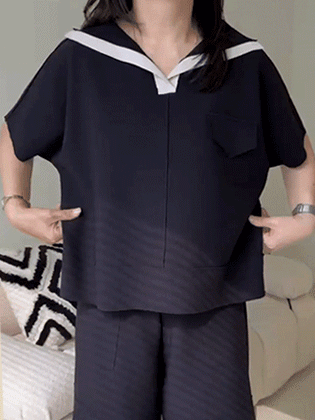Laura 拼色水手衫
