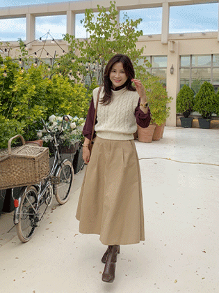 珍珠混纺针织背心