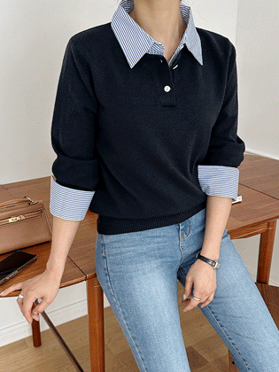 每件衬衫分层针织