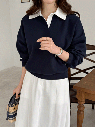 衬衫领子撞色男士