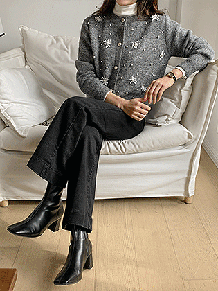 Limore 拉绒微喇牛仔裤