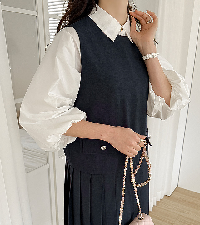 romi 泡泡袖衬衫
