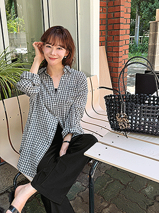 格纹宽松尤鲁衬衫
