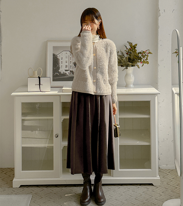 Olia 褶裥半带半身裙