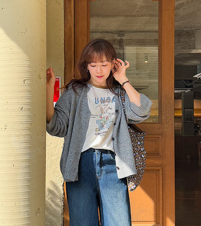 玫瑰宽松开衫