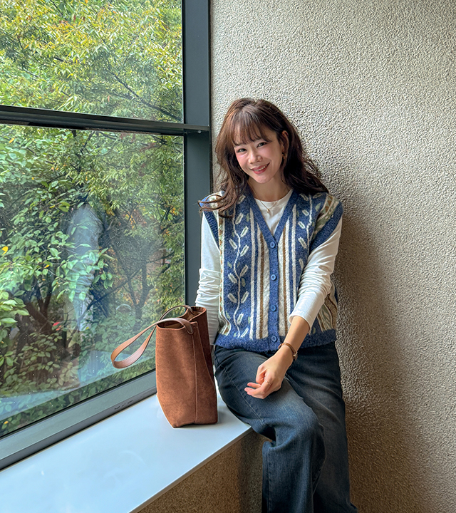 叶子羊毛针织背心