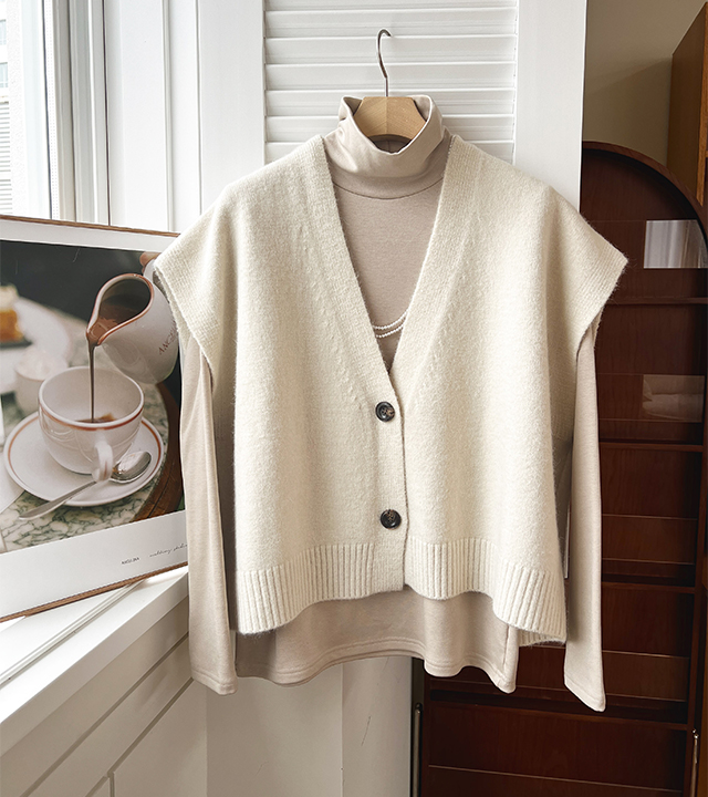 Lumen纽扣针织背心