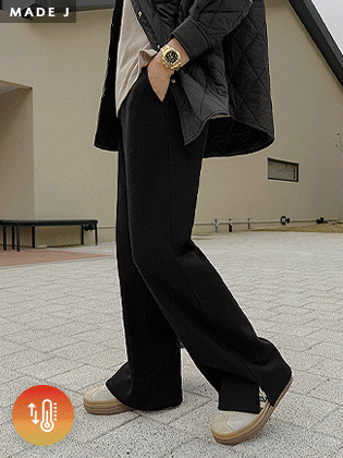 【MADE】保暖抓绒开衩阔腿裤