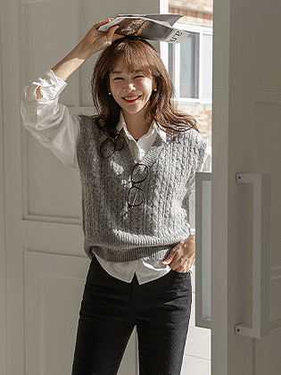 毛线羊毛针织背心