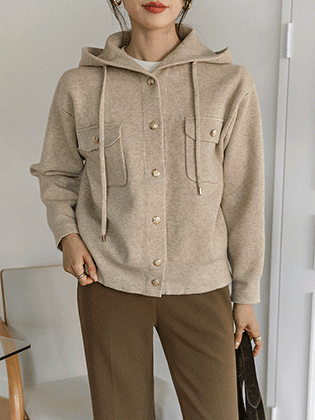 Merlin 金扣连帽开衫