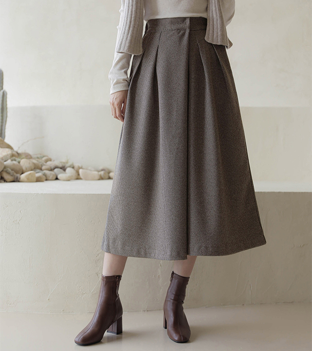 经典格纹阔腿裤