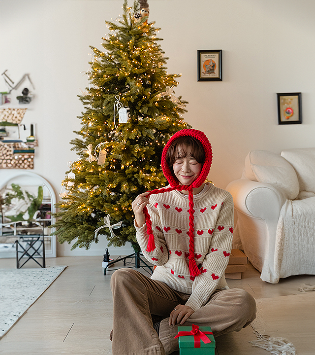 亲爱的心形圆针织