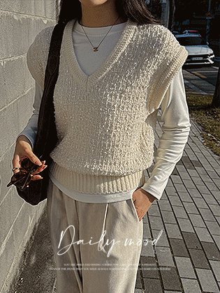 花式纱线羊驼毛针织背心