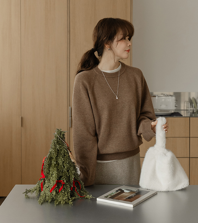 [MADE] 可水洗温和圆形四角针织衫