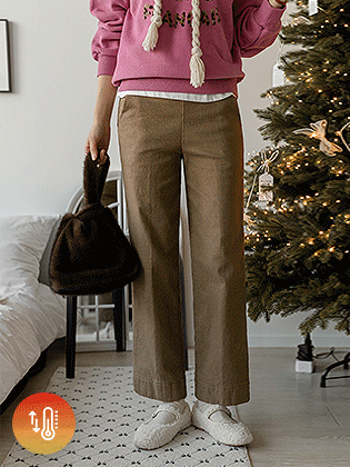 保暖开衩半宽松抓绒裤