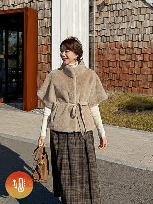 Laura 皮革肩带貂皮夹克